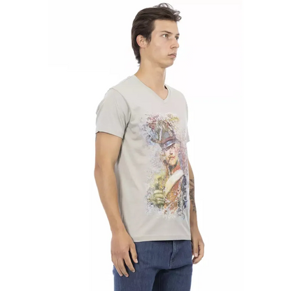 Trussardi Action Gray Cotton Men T-Shirt