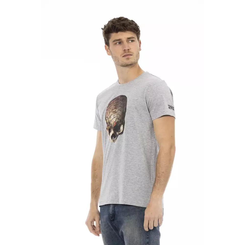 Trussardi Action Gray Cotton Men T-Shirt