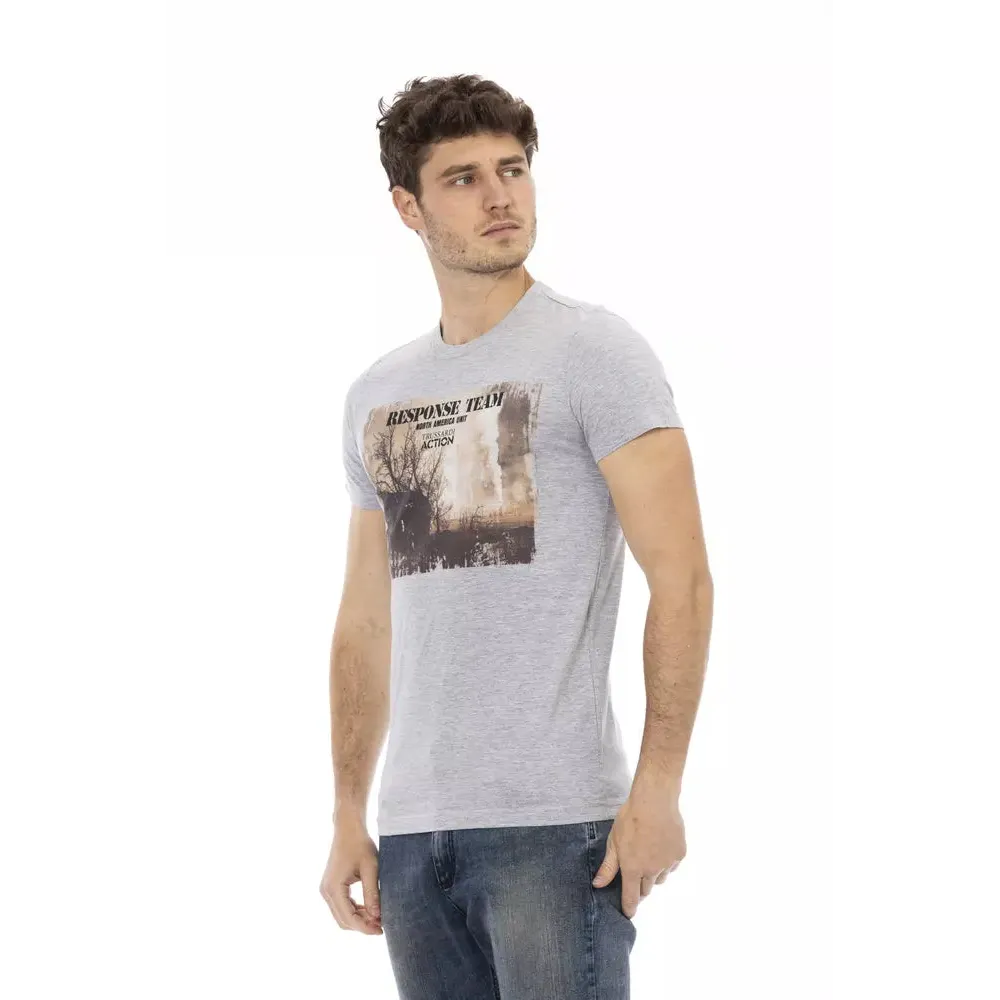 Trussardi Action Gray Cotton Men T-Shirt