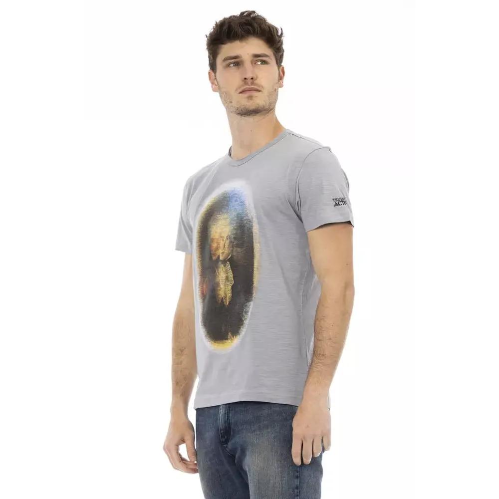 Trussardi Action Gray Cotton Men T-Shirt