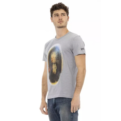 Trussardi Action Gray Cotton Men T-Shirt