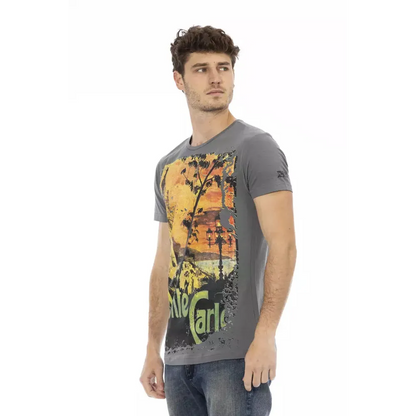 Trussardi Action Gray Cotton Men T-Shirt
