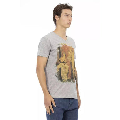 Trussardi Action Gray Cotton Men T-Shirt