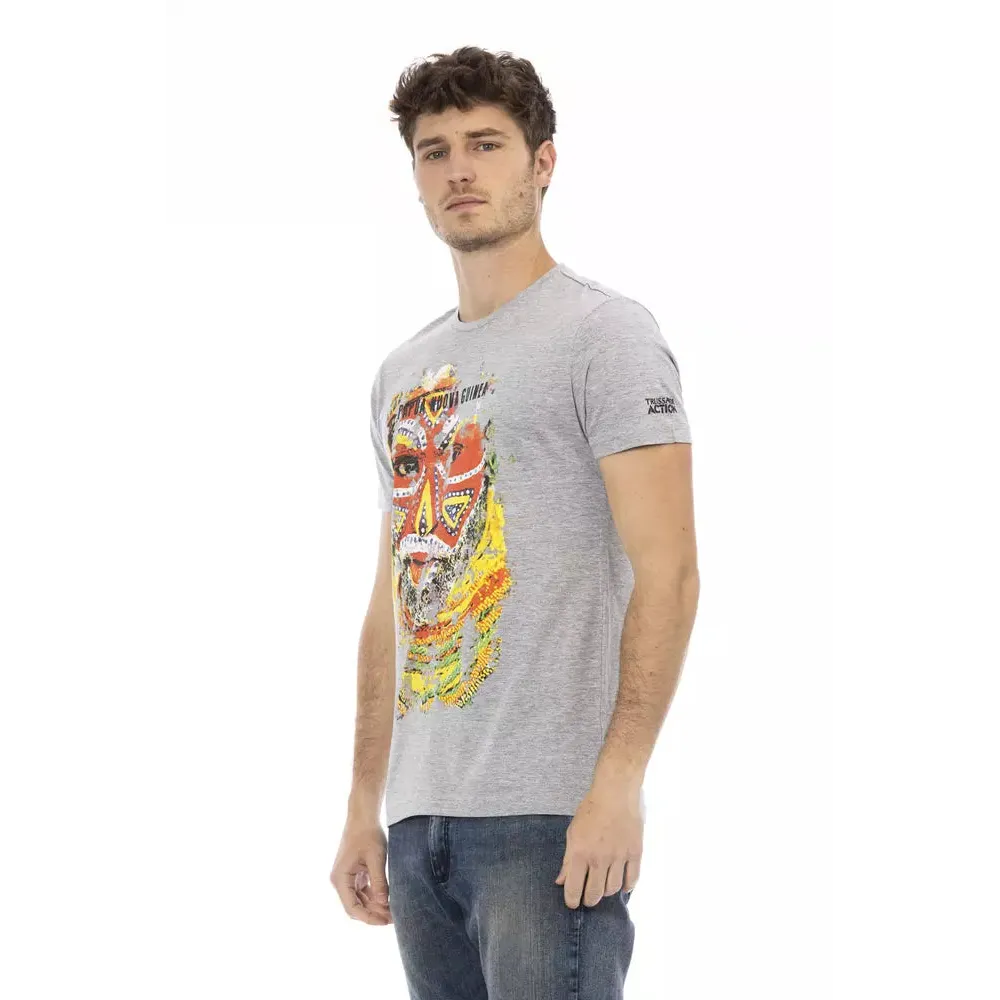 Trussardi Action Gray Cotton Men T-Shirt