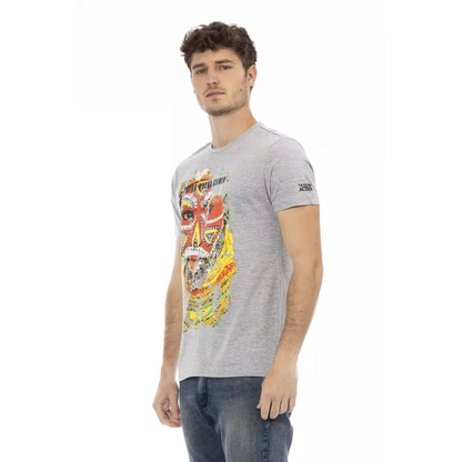Trussardi Action Gray Cotton Men T-Shirt