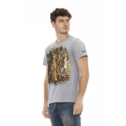 Trussardi Action Gray Cotton Men T-Shirt