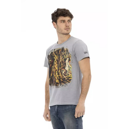 Trussardi Action Gray Cotton Men T-Shirt