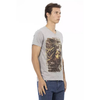 Trussardi Action Gray Cotton Men T-Shirt