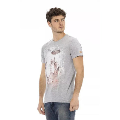 Trussardi Action Gray Cotton Men T-Shirt