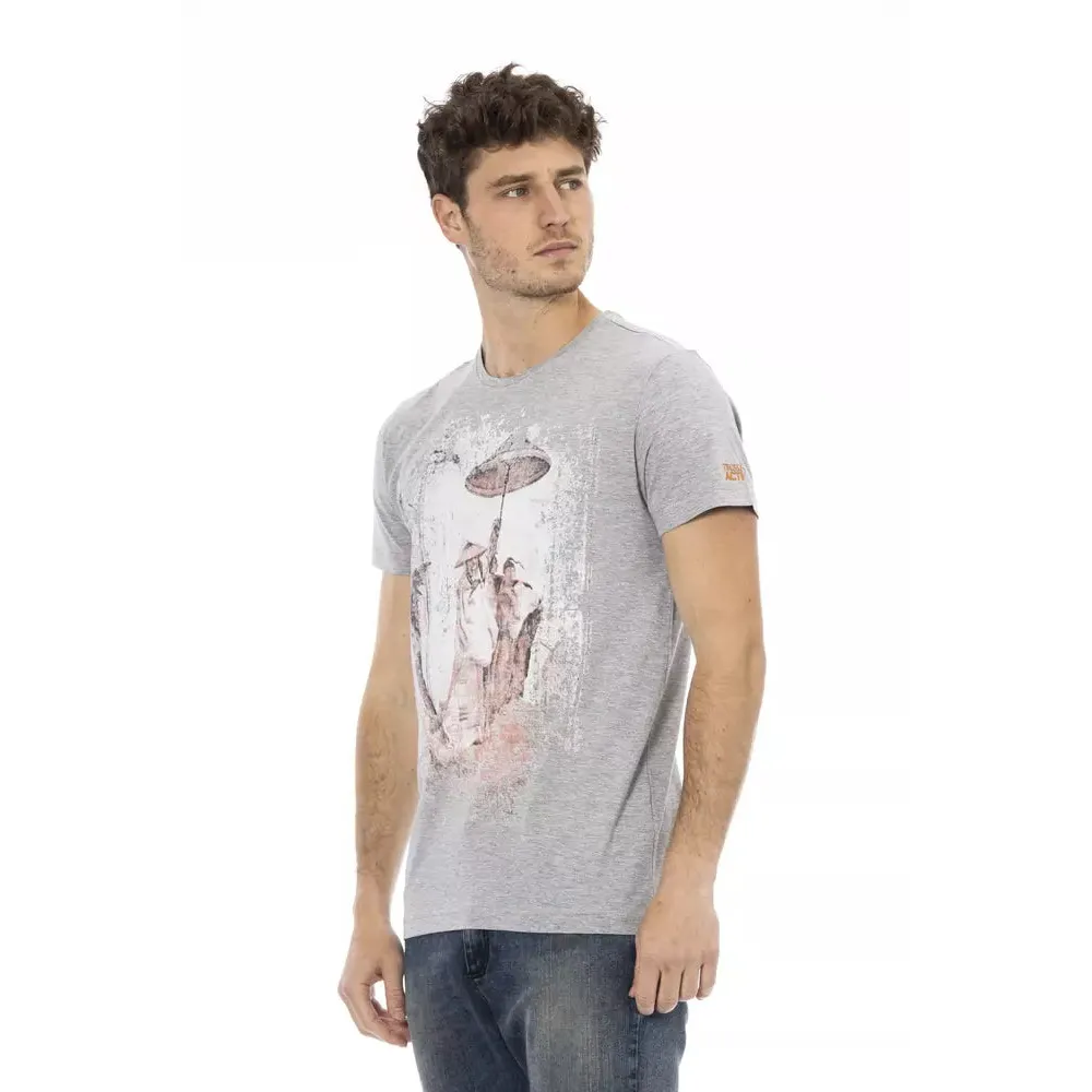 Trussardi Action Gray Cotton Men T-Shirt