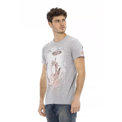 Trussardi Action Gray Cotton Men T-Shirt