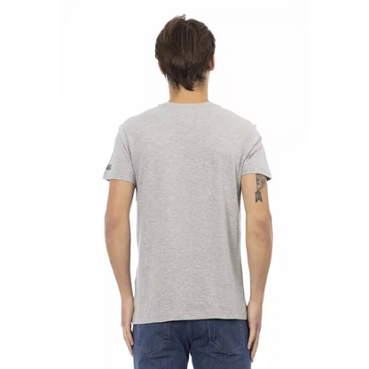 Trussardi Action Gray Cotton Men T-Shirt