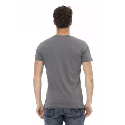 Trussardi Action Gray Cotton Men T-Shirt