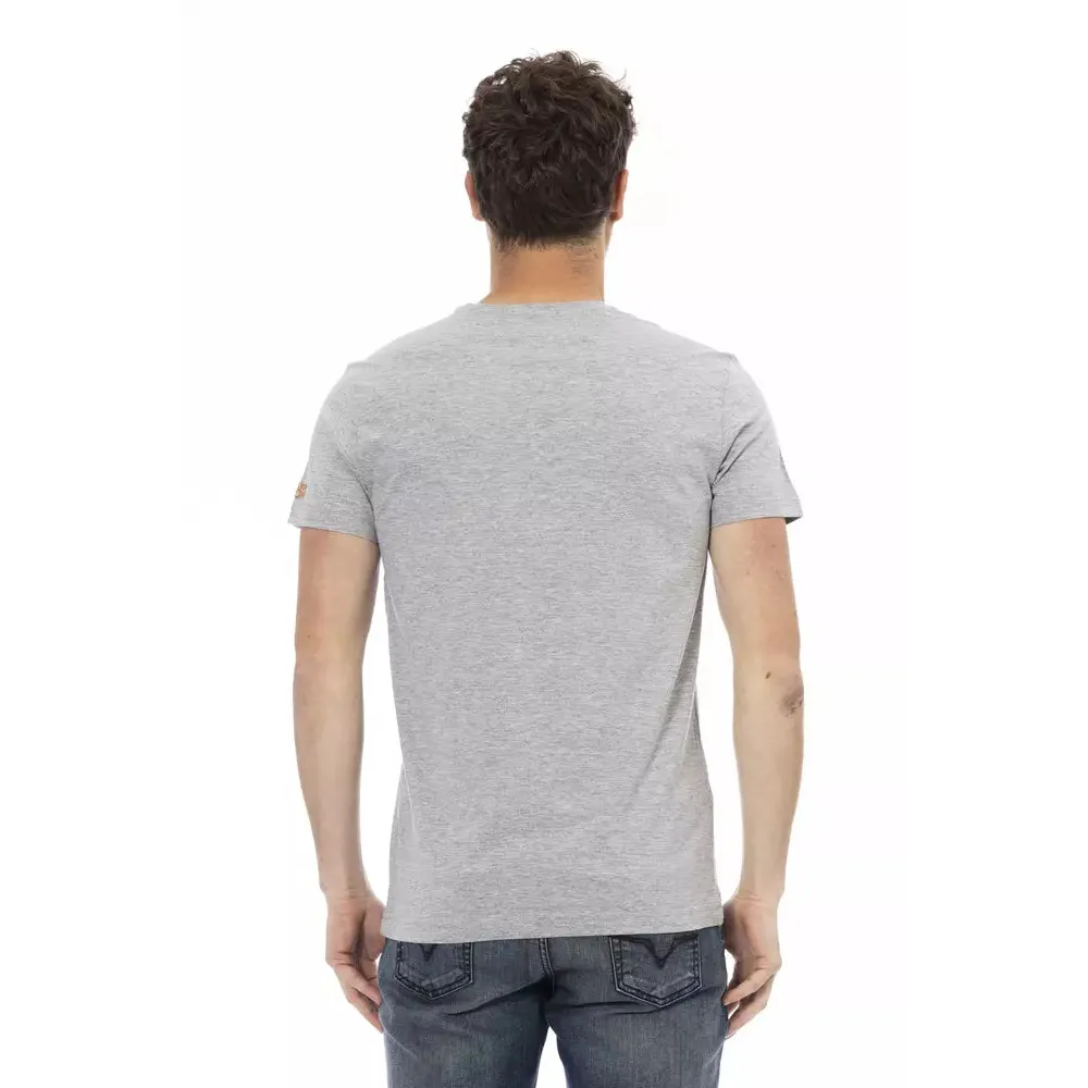 Trussardi Action Gray Cotton Men T-Shirt