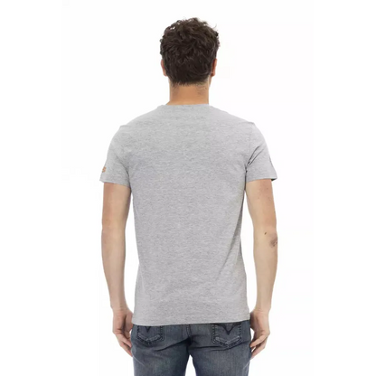 Trussardi Action Gray Cotton Men T-Shirt