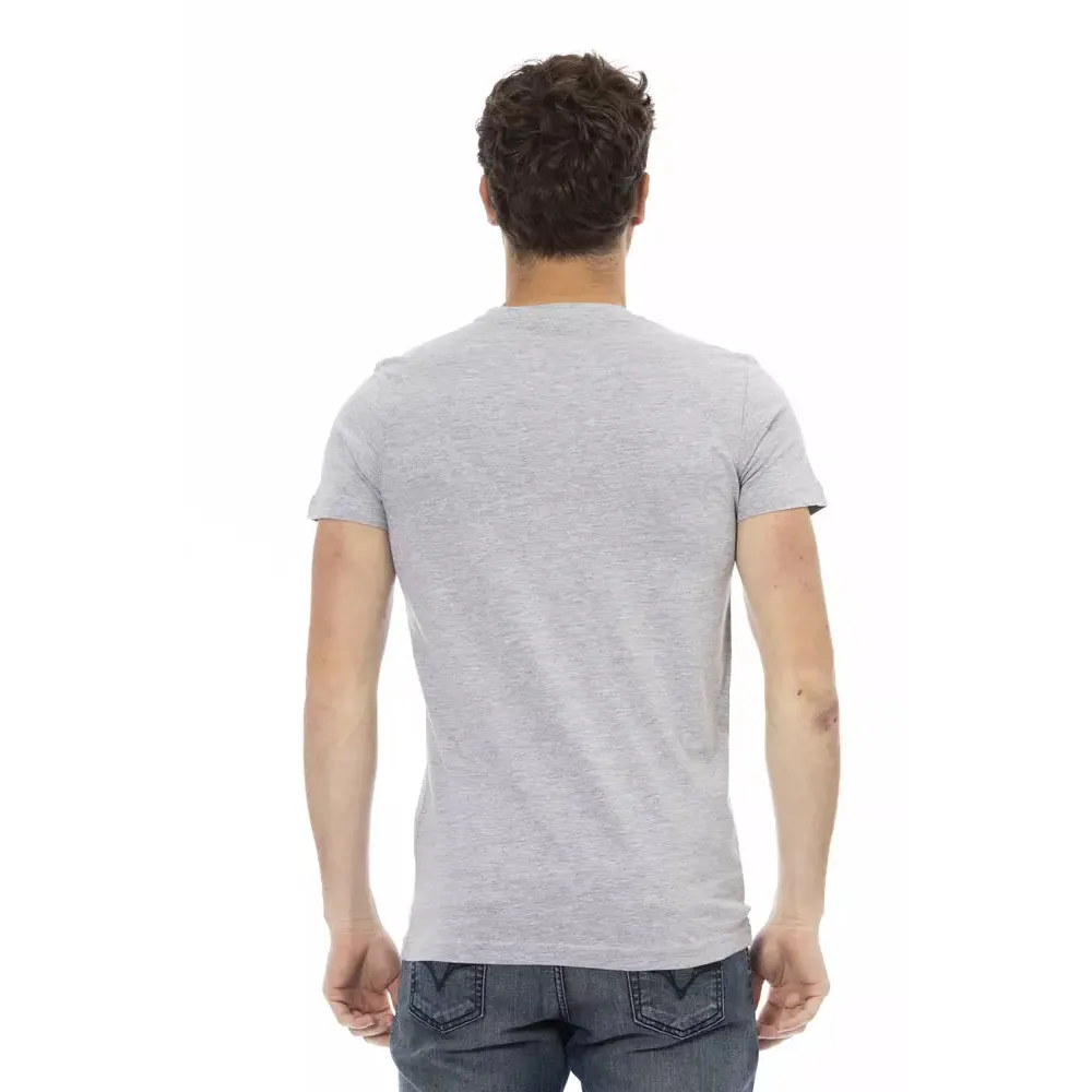 Trussardi Action Gray Cotton Men T-Shirt