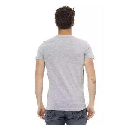 Trussardi Action Gray Cotton Men T-Shirt