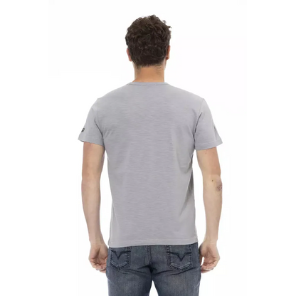 Trussardi Action Gray Cotton Men T-Shirt