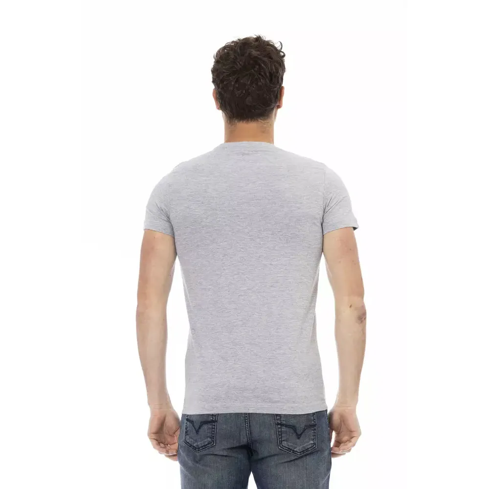Trussardi Action Gray Cotton Men T-Shirt