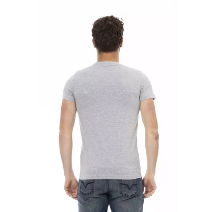 Trussardi Action Gray Cotton Men T-Shirt