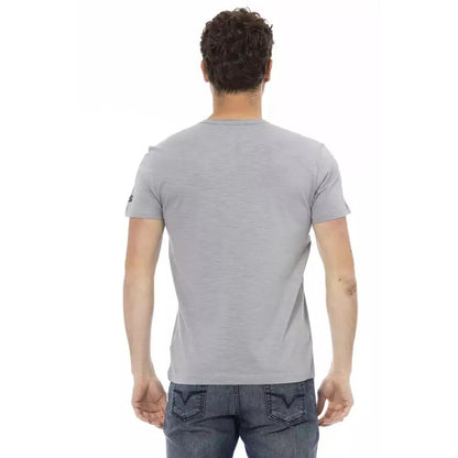 Trussardi Action Gray Cotton Men T-Shirt