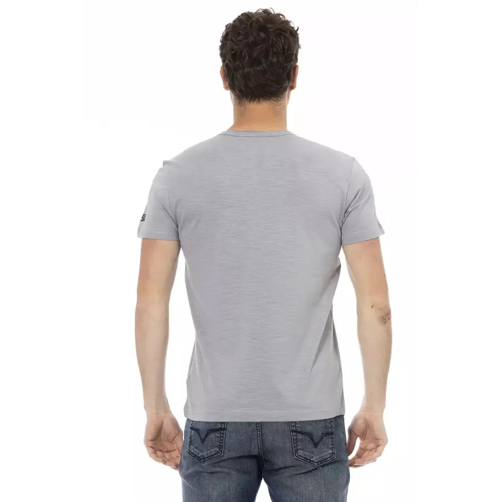 Trussardi Action Gray Cotton Men T-Shirt