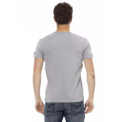 Trussardi Action Gray Cotton Men T-Shirt
