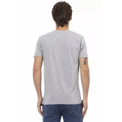 Trussardi Action Gray Cotton Men T-Shirt