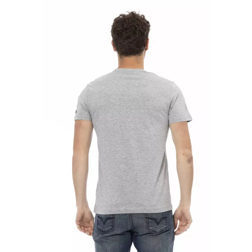 Trussardi Action Gray Cotton Men T-Shirt
