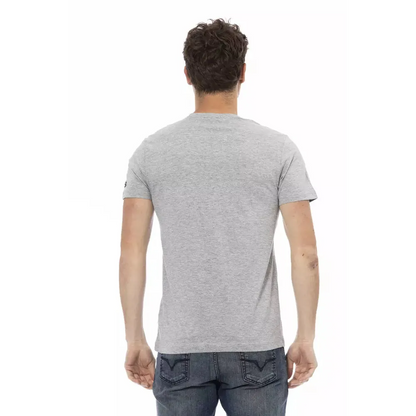 Trussardi Action Gray Cotton Men T-Shirt
