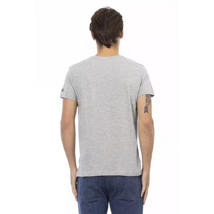 Trussardi Action Gray Cotton Men T-Shirt