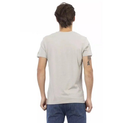Trussardi Action Gray Cotton Men T-Shirt