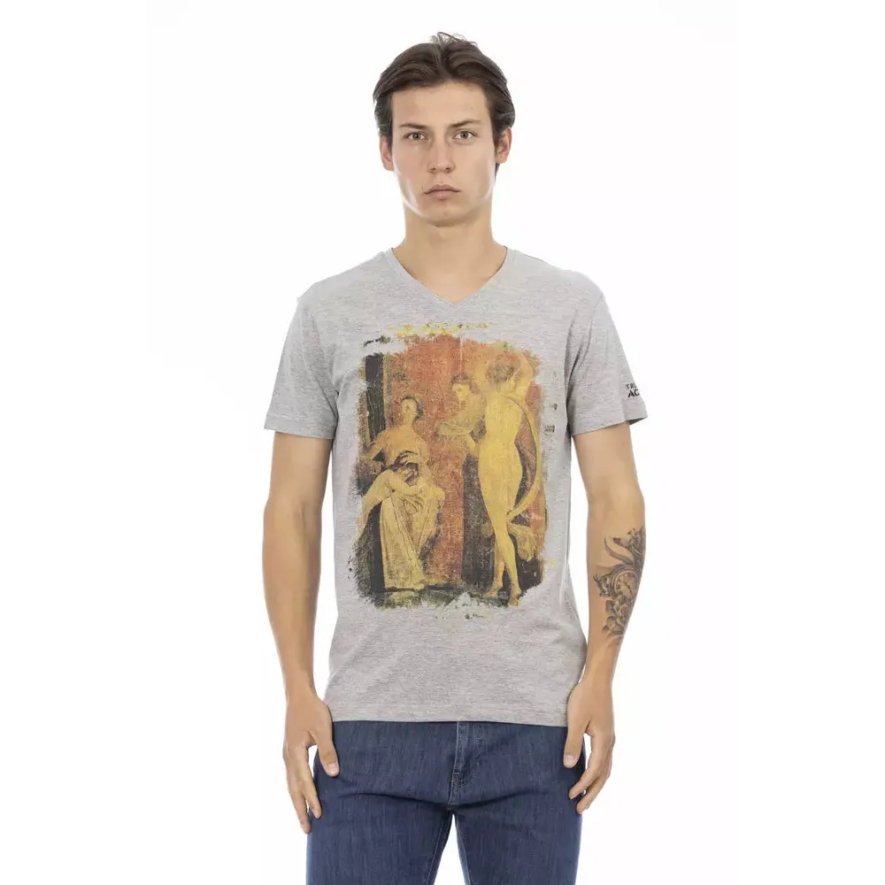Trussardi Action Gray Cotton Men T-Shirt