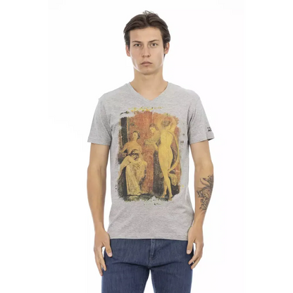 Trussardi Action Gray Cotton Men T-Shirt
