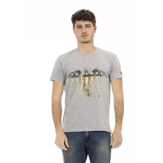 Trussardi Action Gray Cotton Men T-Shirt