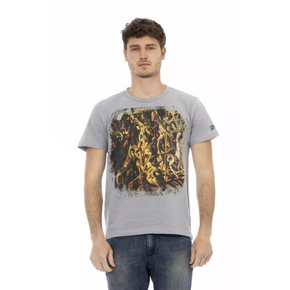 Trussardi Action Gray Cotton Men T-Shirt