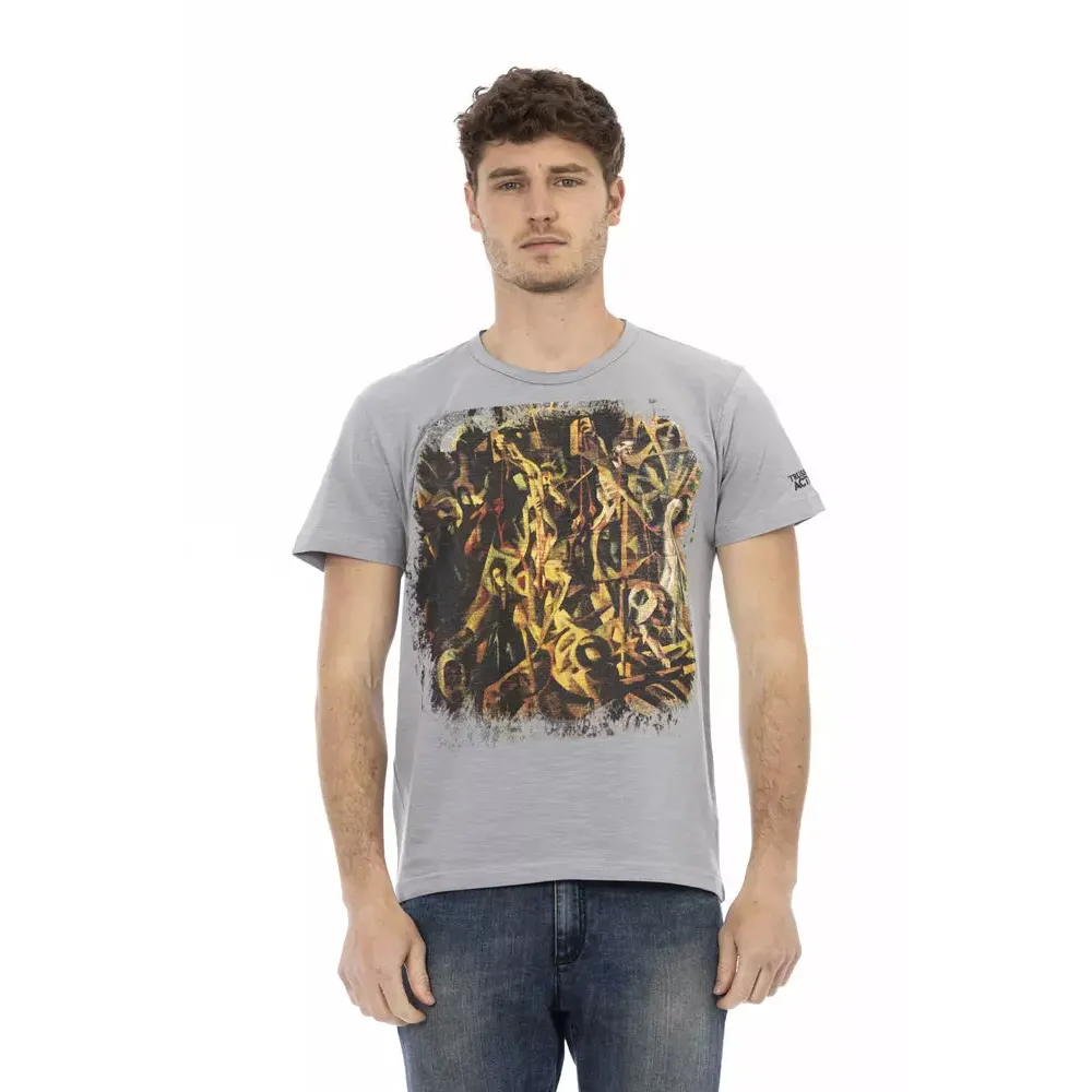 Trussardi Action Gray Cotton Men T-Shirt