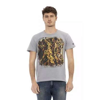 Trussardi Action Gray Cotton Men T-Shirt