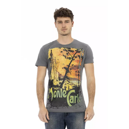 Trussardi Action Gray Cotton Men T-Shirt
