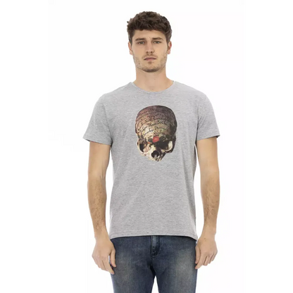 Trussardi Action Gray Cotton Men T-Shirt