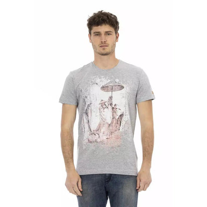 Trussardi Action Gray Cotton Men T-Shirt
