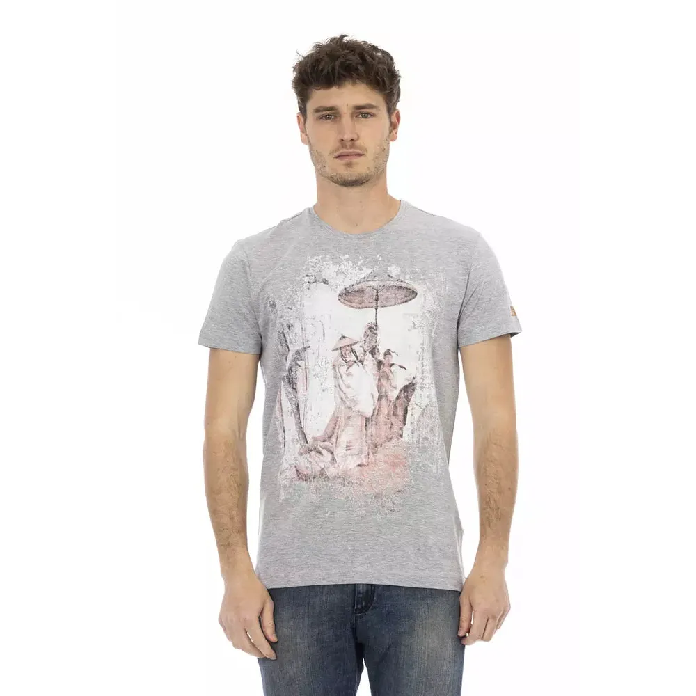 Trussardi Action Gray Cotton Men T-Shirt