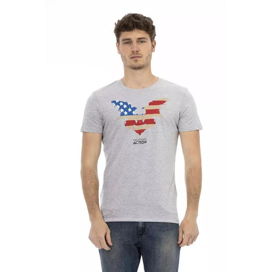 Trussardi Action Gray Cotton Men T-Shirt