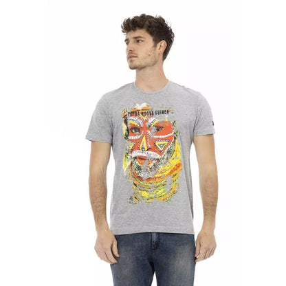Trussardi Action Gray Cotton Men T-Shirt