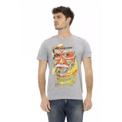Trussardi Action Gray Cotton Men T-Shirt