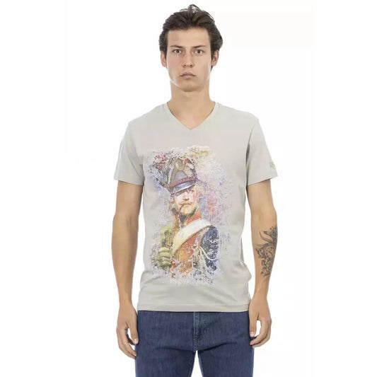 Trussardi Action Gray Cotton Men T-Shirt