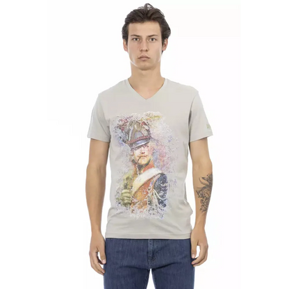 Trussardi Action Gray Cotton Men T-Shirt