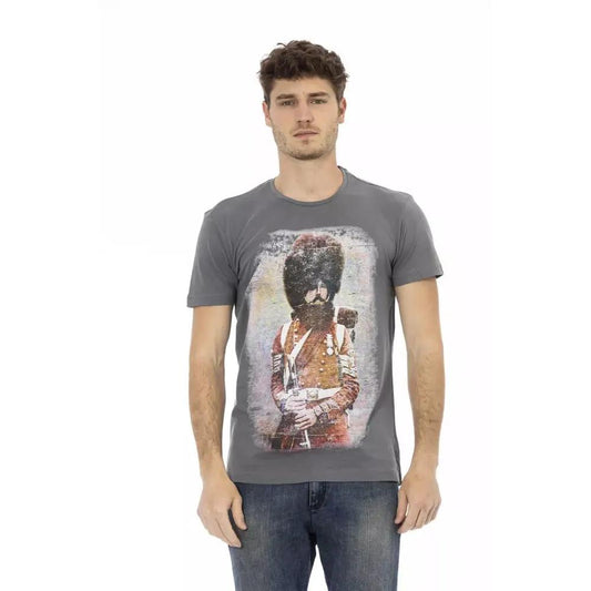 Trussardi Action Gray Cotton Men T-Shirt