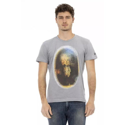Trussardi Action Gray Cotton Men T-Shirt