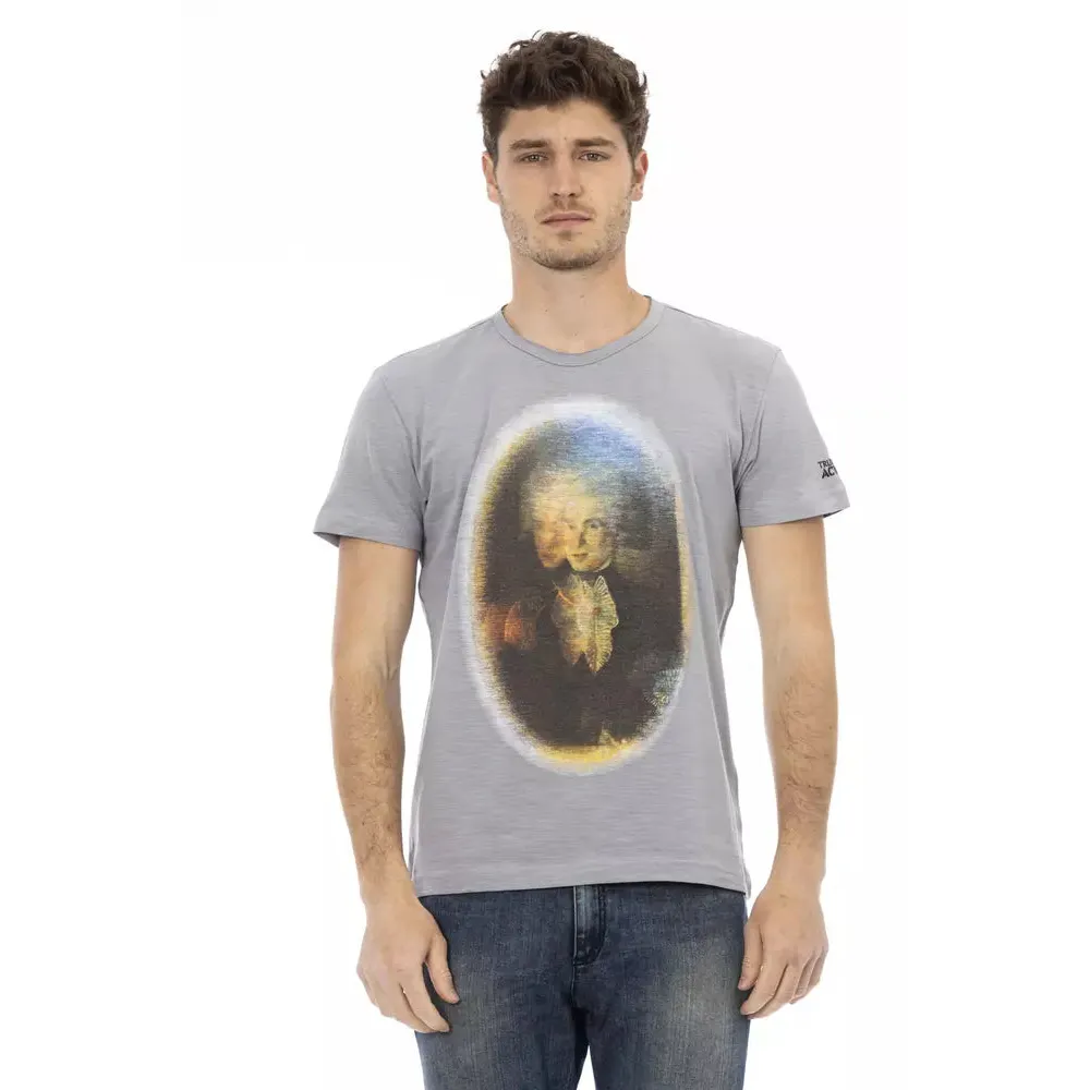 Trussardi Action Gray Cotton Men T-Shirt